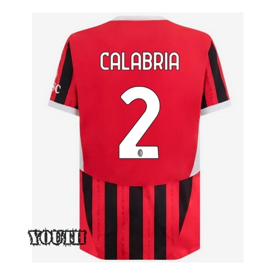 2024/25 Davide Calabria #2 Home Youth Soccer Jersey