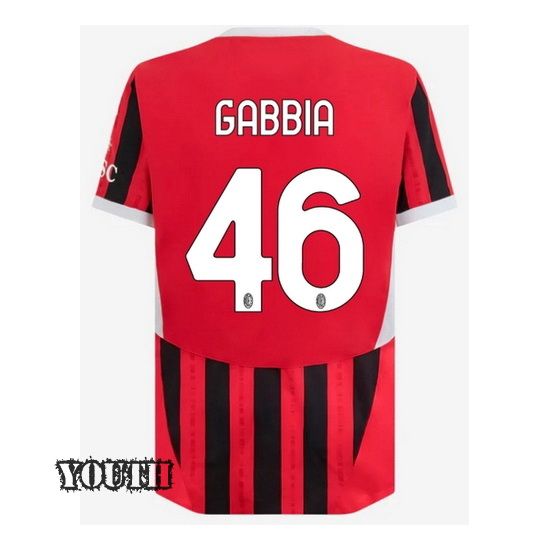 2024/25 Matteo Gabbia #46 Home Youth Soccer Jersey