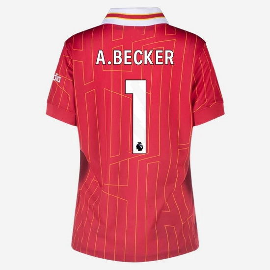 2024/25 Alisson Becker #1 Home Women's Soccer Jersey