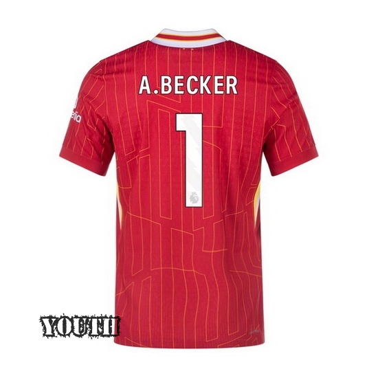 2024/2025 Alisson Becker #1 Home Youth Soccer Jersey