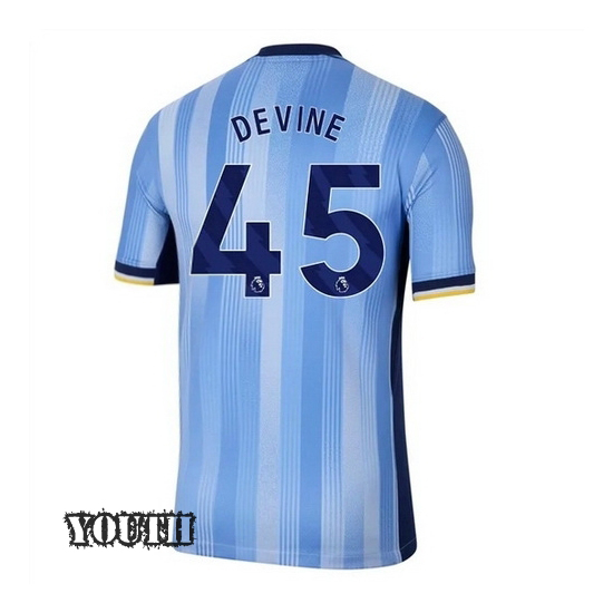 24/25 Alfie Devine #45 Away Youth Soccer Jersey