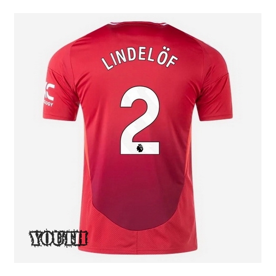 24/25 Victor Lindelof #2 Home Youth Soccer Jersey