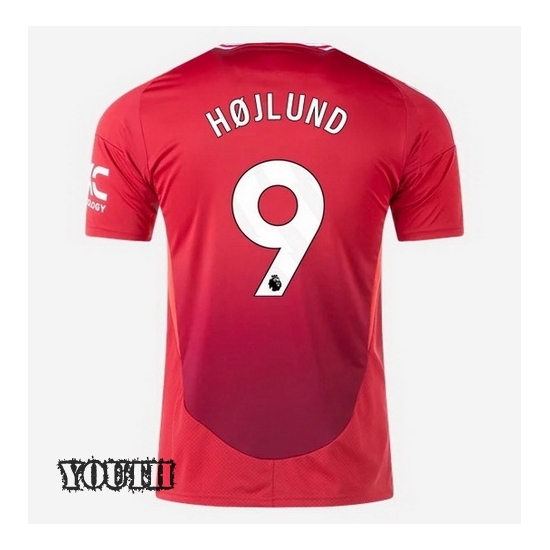 24/25 Rasmus Hojlund #9 Home Youth Soccer Jersey