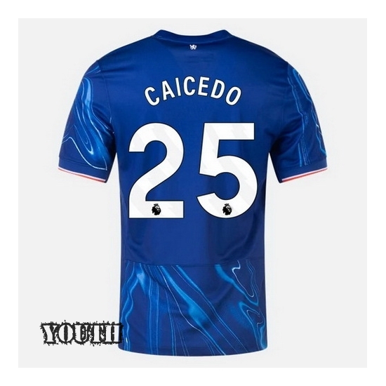 24/25 Moises Caicedo #25 Home Youth Soccer Jersey