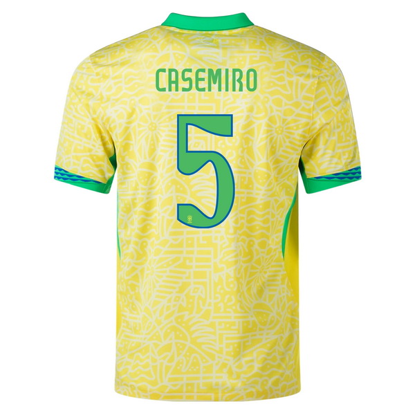 2024 Brazil Casemiro Home Men's Soccer Jersey