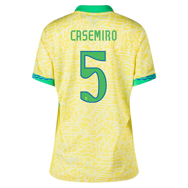 2024 Brazil Casemiro Home Women's Soccer Jersey