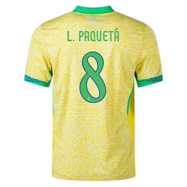 2024 Brazil Lucas Paqueta Home Men's Soccer Jersey