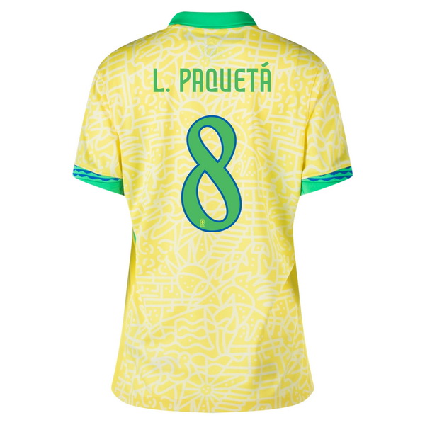 2024 Brazil Lucas Paqueta Home Women's Soccer Jersey