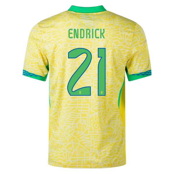 2024 Brazil Endrick Home Men's Soccer Jersey