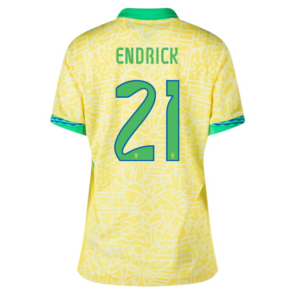 2024 Brazil Endrick Home Women's Soccer Jersey