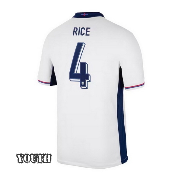 2024 England Declan Rice Home Youth Soccer Jersey