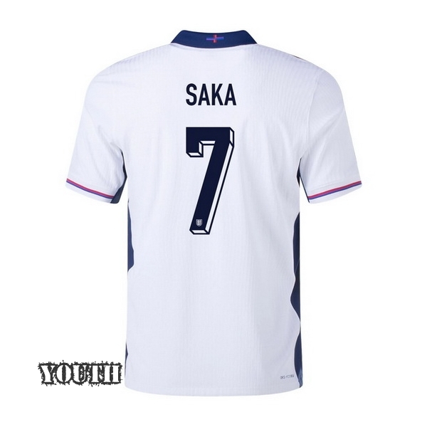2024 England Bukayo Saka Home Youth Soccer Jersey