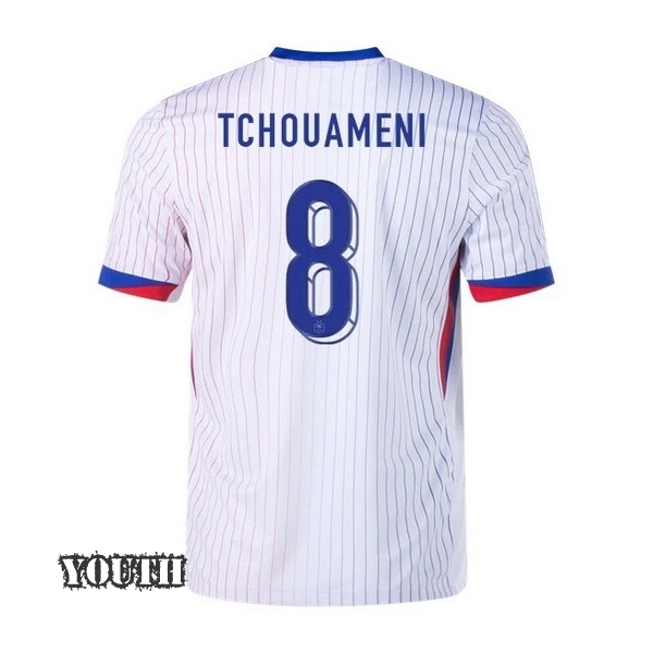 2024 France Aurelien Tchouameni Away Youth Soccer Jersey