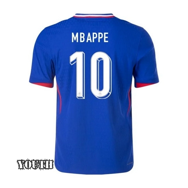 2024 France Kylian Mbappe Home Youth Soccer Jersey