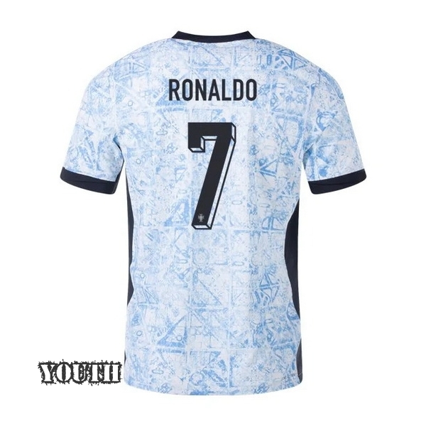 2024 Portugal Cristiano Ronaldo Away Youth Soccer Jersey