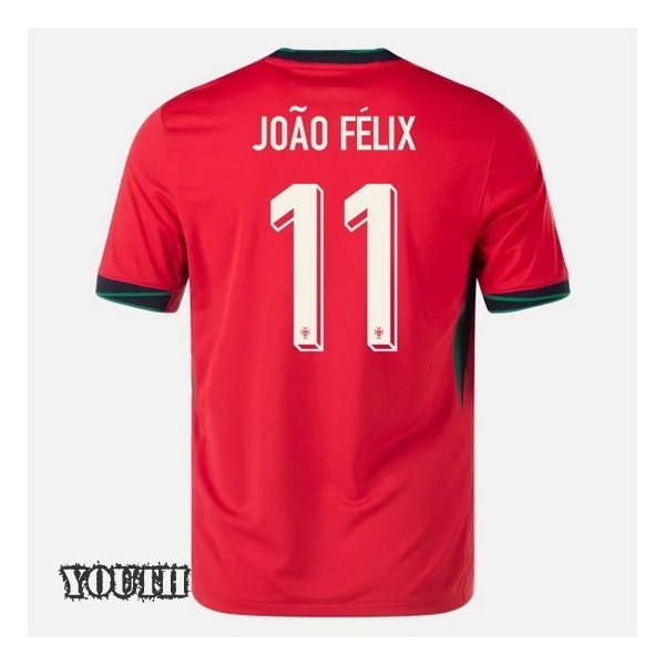 2024 Portugal Joao Felix Home Youth Soccer Jersey