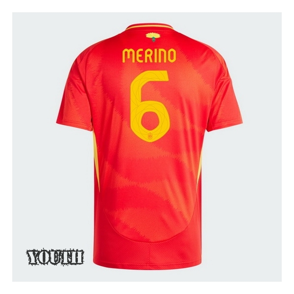 2024 Spain Mikel Merino Home Youth Soccer Jersey