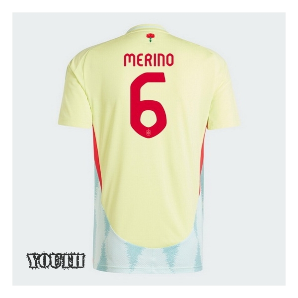 2024 Spain Mikel Merino Away Youth Soccer Jersey