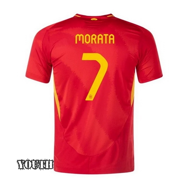 2024 Spain Alvaro Morata Home Youth Soccer Jersey