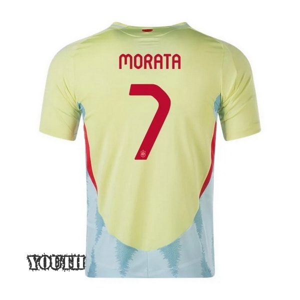 2024 Spain Alvaro Morata Away Youth Soccer Jersey