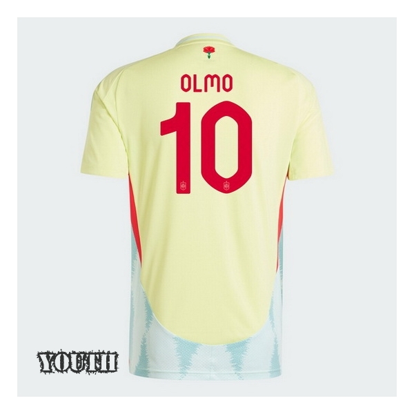 2024 Spain Dani Olmo Away Youth Soccer Jersey