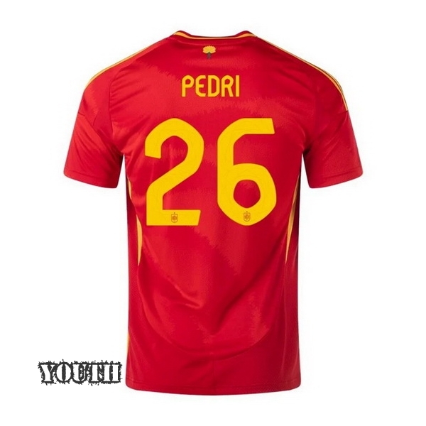 2024 Spain Pedri Home Youth Soccer Jersey