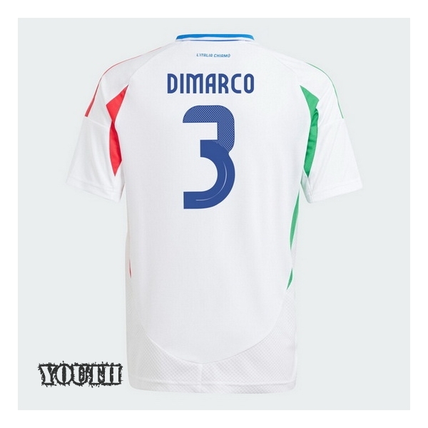 2024 Italy Federico Dimarco Away Youth Soccer Jersey