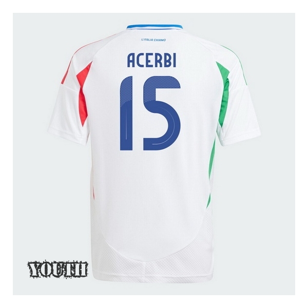 2024 Italy Francesco Acerbi Away Youth Soccer Jersey