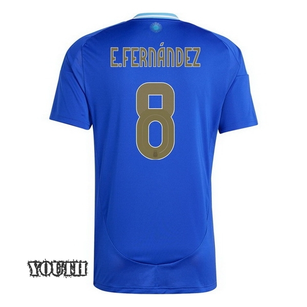 2024 Argentina Enzo Fernandez Away Youth Soccer Jersey