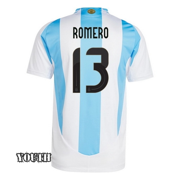 2024 Argentina Cristian Romero Home Youth Soccer Jersey