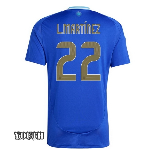 2024 Argentina Lautaro Martinez Away Youth Soccer Jersey