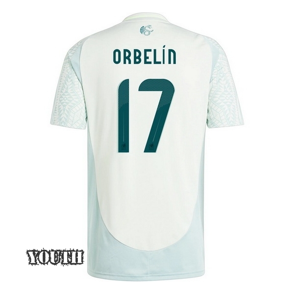 2024 Mexico Orbelin Pineda Away Youth Soccer Jersey