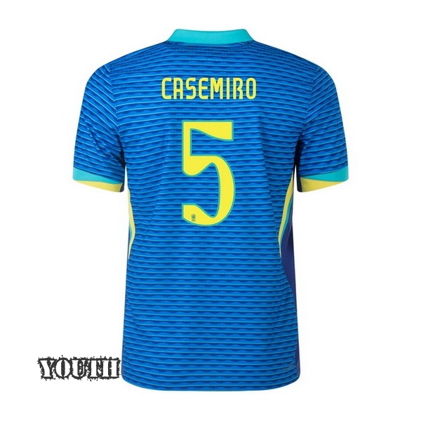 2024 Brazil Casemiro Away Youth Soccer Jersey