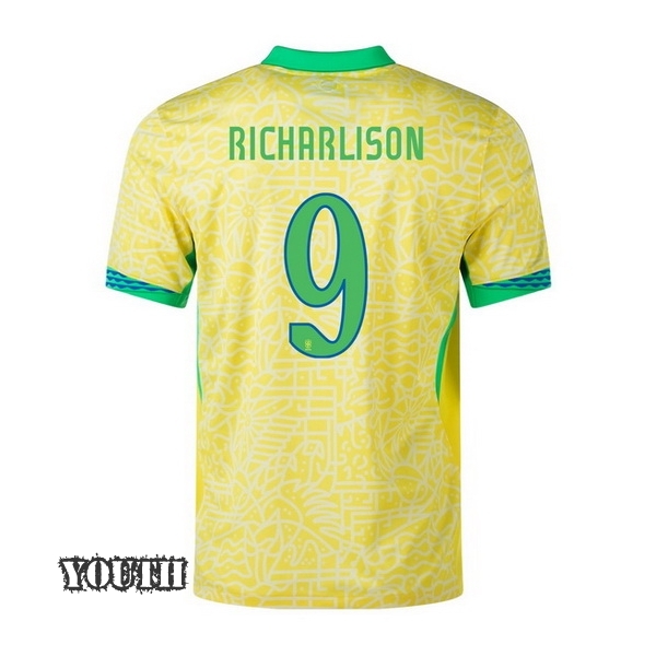 2024 Brazil Richarlison Home Youth Soccer Jersey