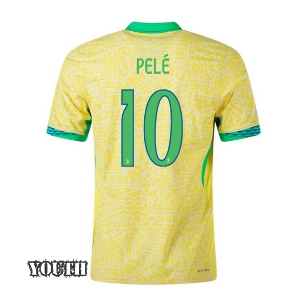 2024 Brazil Pele Home Youth Soccer Jersey