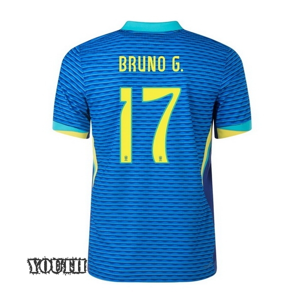 2024 Brazil Bruno Guimaraes Away Youth Soccer Jersey