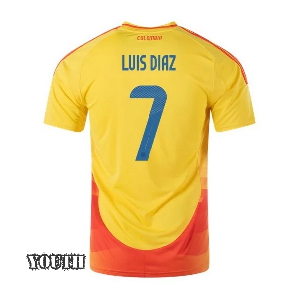 2024 Colombia Luis Diaz Home Youth Soccer Jersey