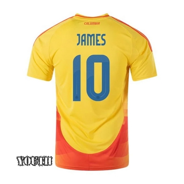 2024 Colombia James Rodriguez Home Youth Soccer Jersey