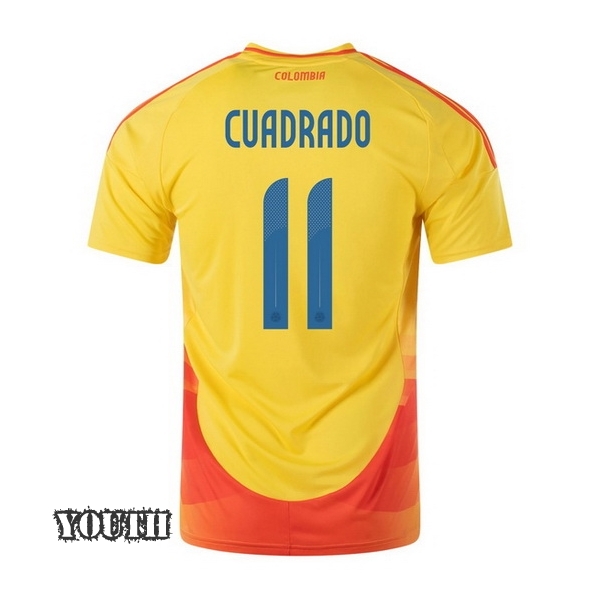 2024 Colombia Juan Cuadrado Home Youth Soccer Jersey