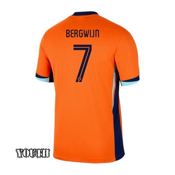 2024 Netherlands Steven Bergwijn Home Youth Soccer Jersey