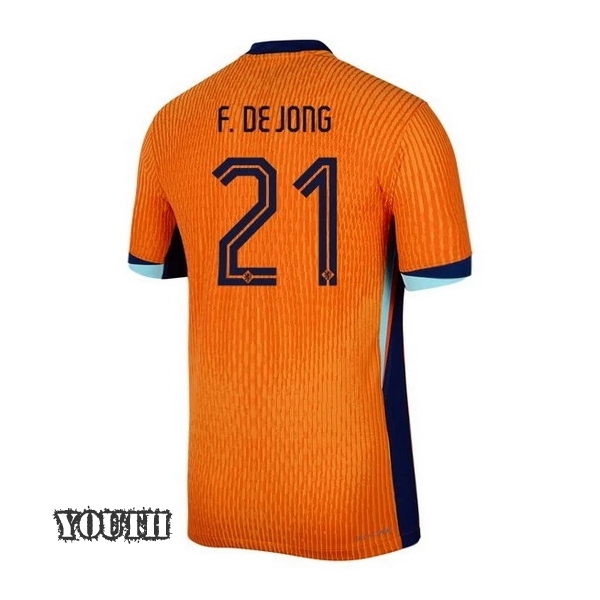 2024 Netherlands Frenkie de Jong Home Youth Soccer Jersey