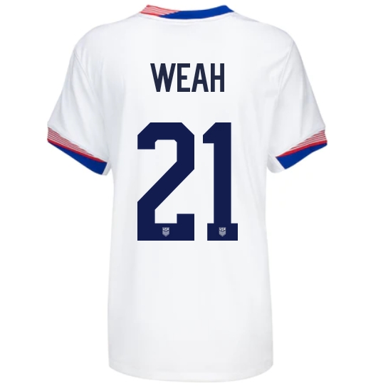 2024 USA Tim Weah Home Women's Soccer Jersey