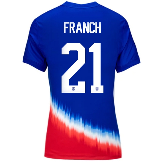 2024 USA Adrianna Franch Away Women's Soccer Jersey