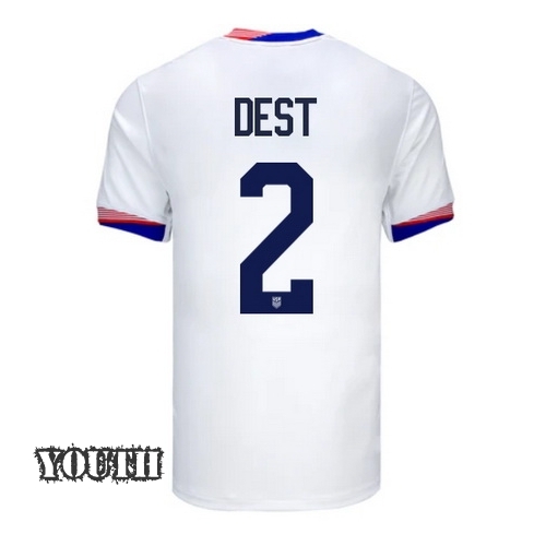 2024 USA Sergino Dest Home Youth Soccer Jersey