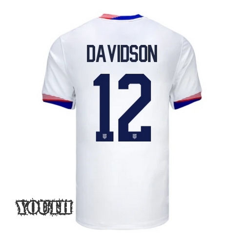 2024 USA Tierna Davidson Home Youth Soccer Jersey