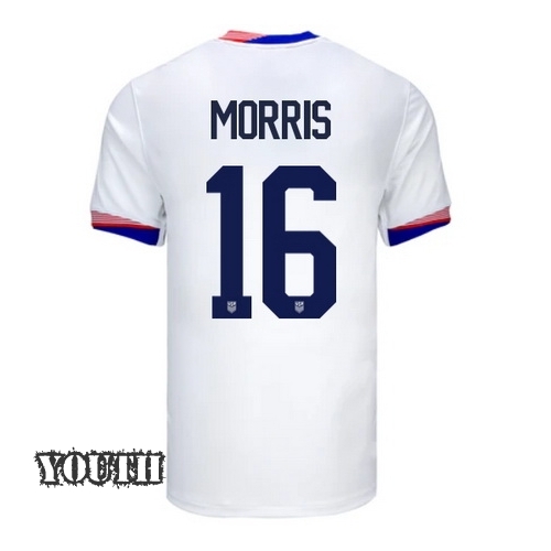 2024 USA Jordan Morris Home Youth Soccer Jersey
