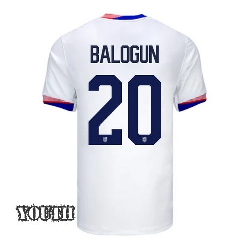 2024 USA Folarin Balogun Home Youth Soccer Jersey