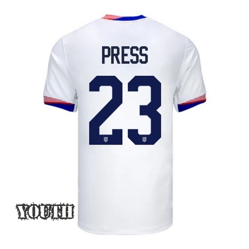 2024 USA Christen Press Home Youth Soccer Jersey