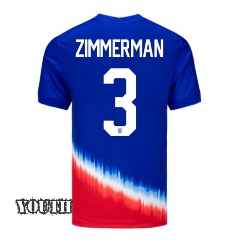 2024 USA Walker Zimmerman Away Youth Soccer Jersey