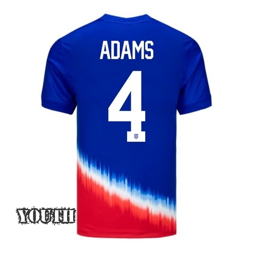 2024 USA Tyler Adams Away Youth Soccer Jersey
